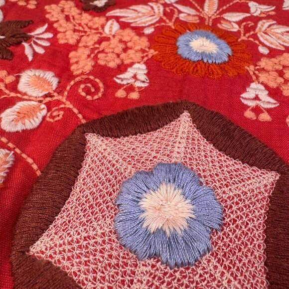 Free People Claudine Embroidered Floral Crop Top Blouse FLAW - Picture 12 of 15